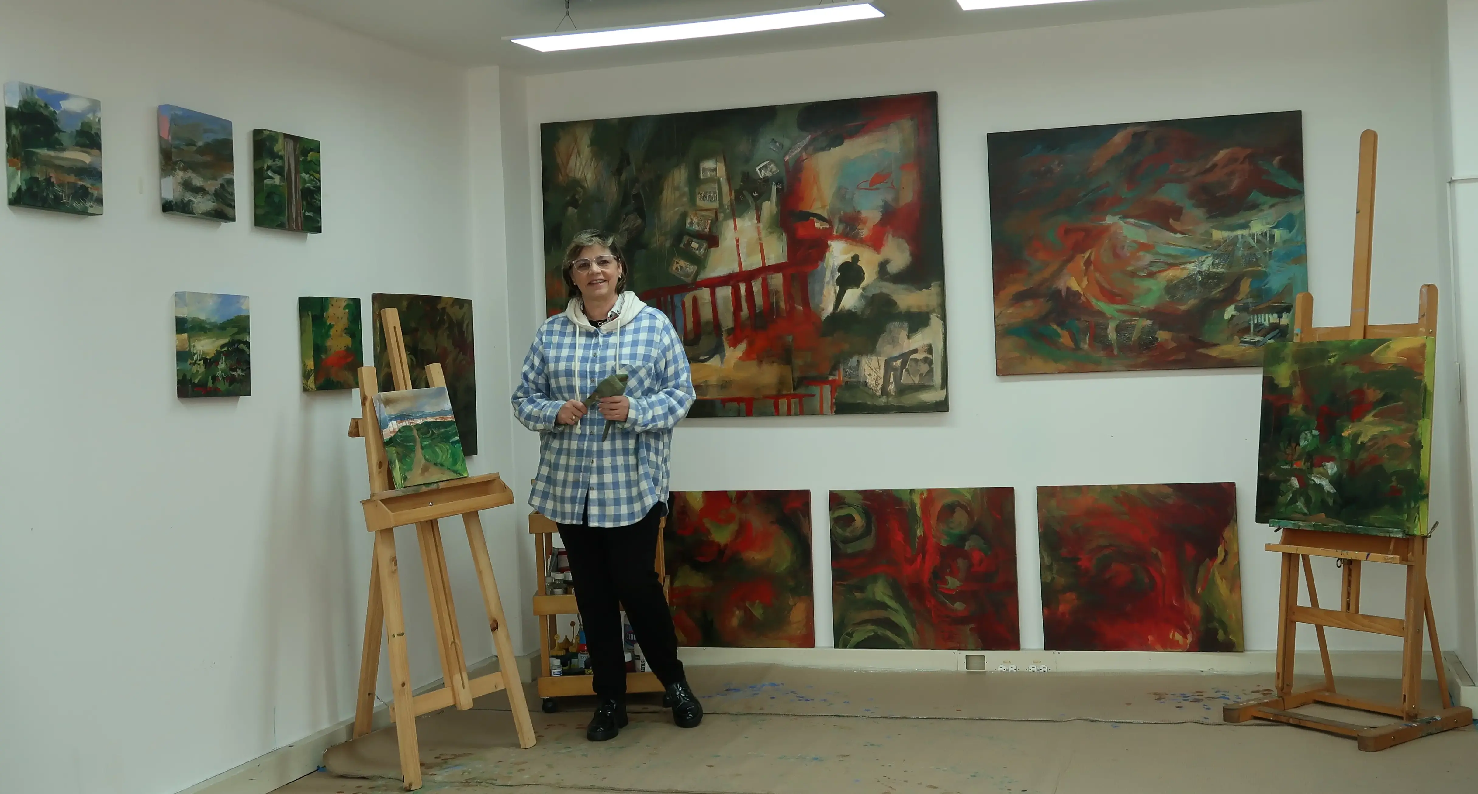 Artist in studio